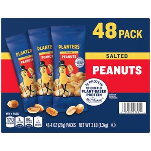 Planters Salted Peanuts (48 1-ounce packs) (EXP 02/17/27)