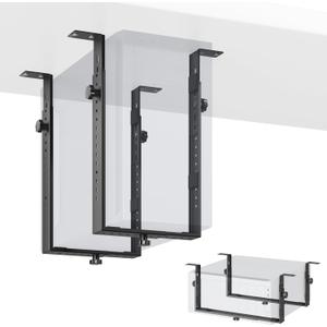 PUTORSEN Under Desk PC Mount for Mid/Mini-Tower Cases - Vertical/Horizontal CPU Holder up to 77 lbs, Space-Saving Computer Rack for ATX/Micro-ATX/Mini-ITX (Black)