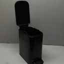 Cesun Small Bathroom Trash Can with Lid Soft Close, Step Pedal, 6 Liter / 1.6 Gallon Stainless Steel Garbage Can with Removable Inner Bucket, Anti-Fingerprint Finish (Matt Black)