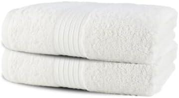 Textila Bath Sheets - 35x70 Inch Oversized 100% Cotton Towels, Super Soft, Highly Absorbent & Lightweight - Ideal for Everyday Use, Spa & Hotel (Ivory - Pack of 2)
