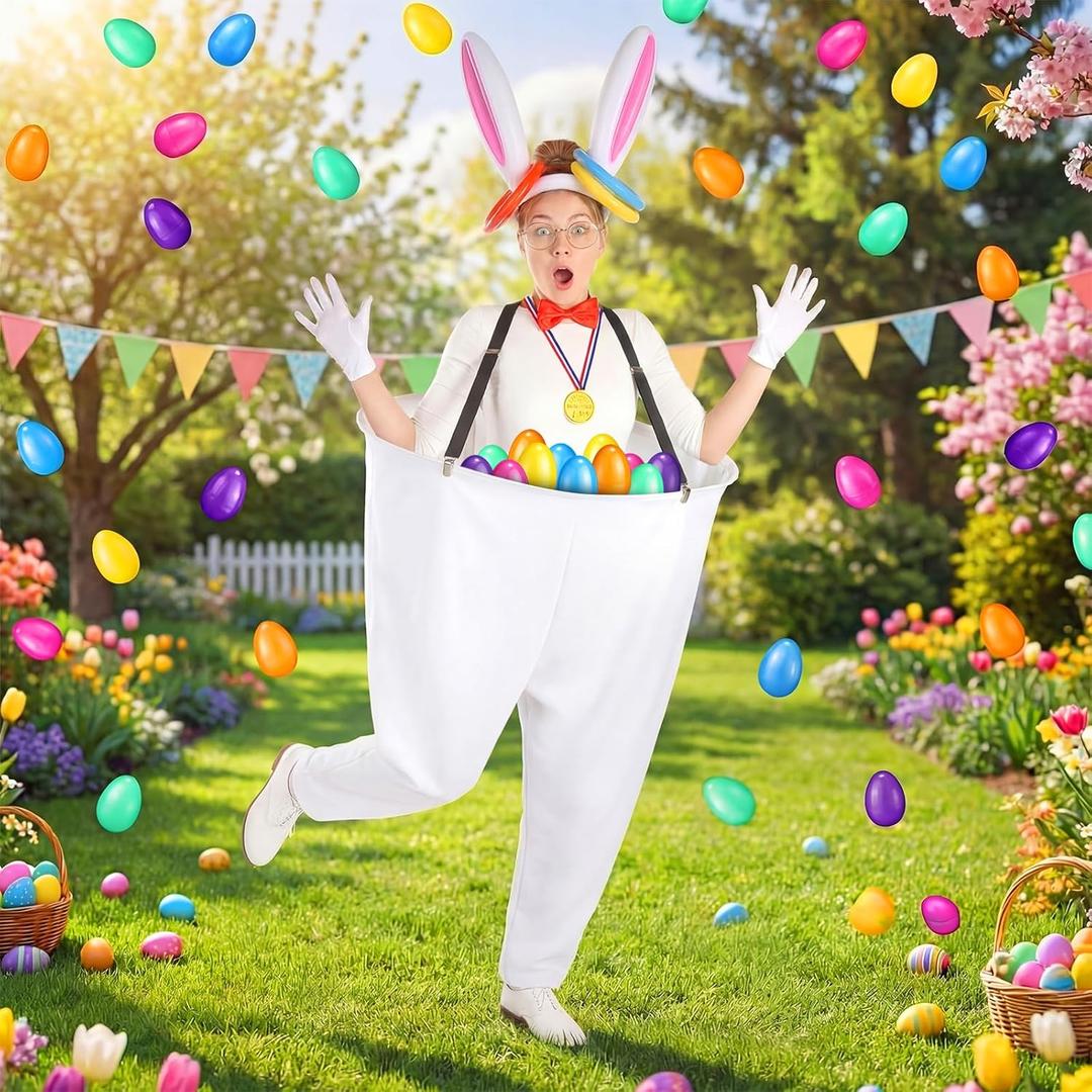 Vinsot Granny Pants Toss Game for Easter, Funny Yard Game for Adults, Outdoor Party Activity with Colorful Eggs