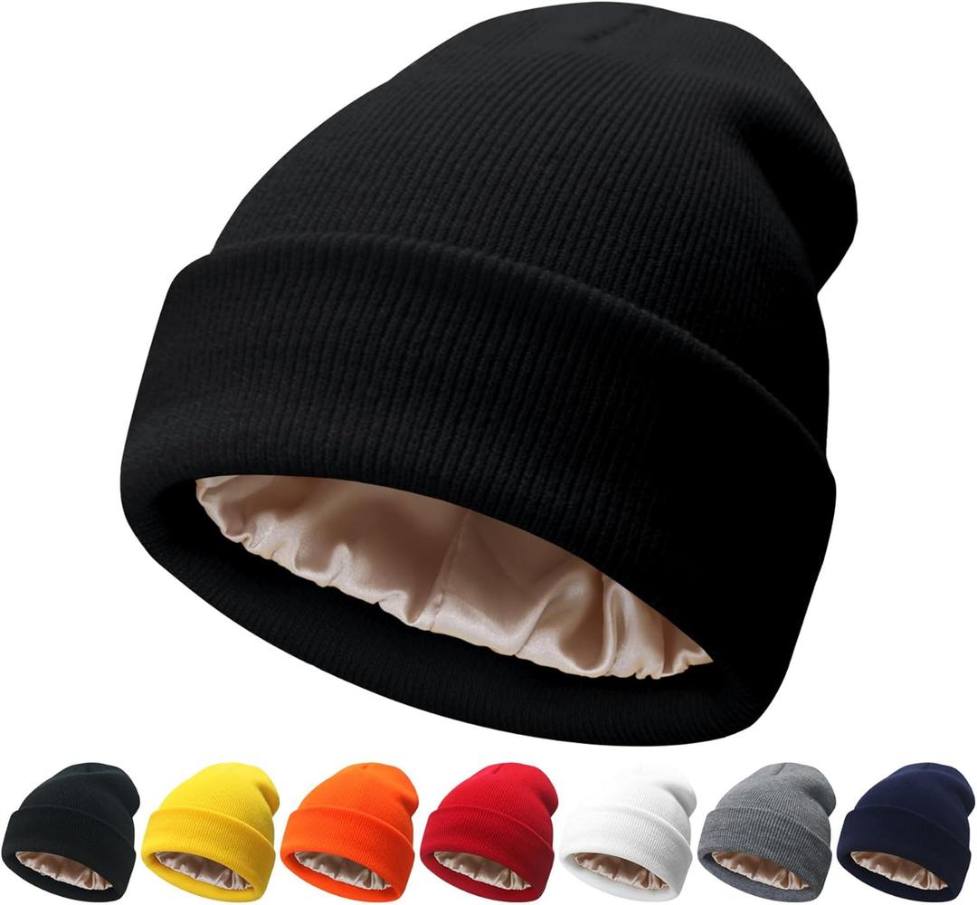 NPQQUAN Unisex Beanie Hats for Men Women Winter Knit Beanies (Black)