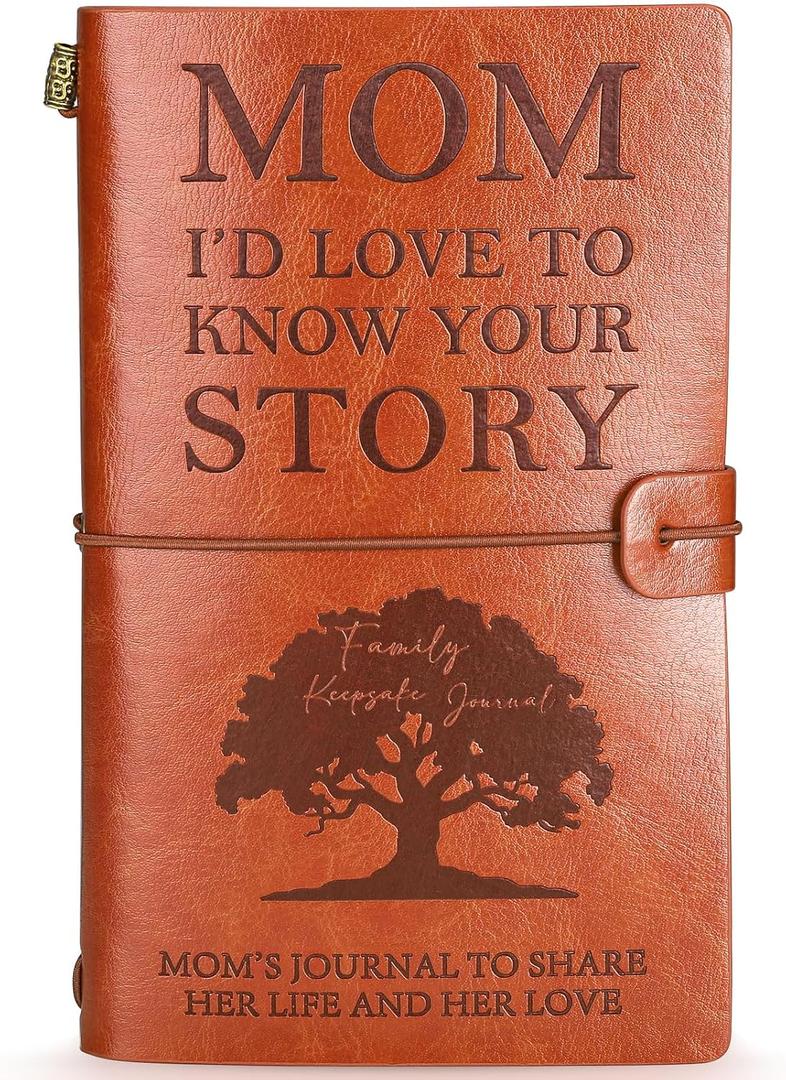 Gifts for Mom from Daughter Son - Mom Thank You Gift for Mother in Law New Step Moms Wife Mommy’s Retirement Valentines Birthday Gift for Mom I Want to Hear Your Story Journal Leather Planners