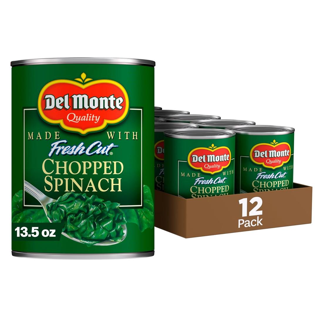 Del Monte Canned Fresh Cut Chopped Spinach, 13.5 Ounce (Pack of 12)