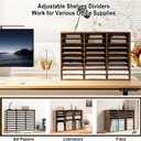 Alpeir Wood Desk Paper Organizer, Hold 13500 Sheets A4 Papers, 27 Slots Adjustable Literature Organizer with Removable Shelves, Classroom Mailbox for Teacher Student Assignment, Rustic Brown