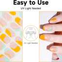 2 x Semi Cured Gel Nail Strips (Nude Pink), 28pcs UV Gel Nail Stickers | Gel Nail Polish for Women Work with Any UV Lamps, Salon Quality Nails Art Wraps for Home DIY