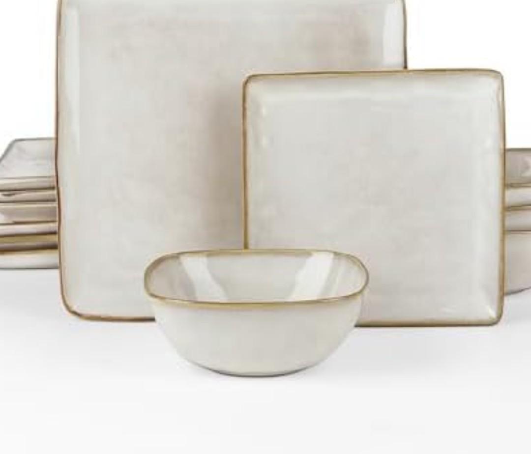 Famiware Dinnerware Sets for 4, Ocean Square 11-Piece Kitchen Plates and Bowls Sets, Reactive Glaze, Microwave and Dishwasher Safe, Scratch Resistant, Cappuccino White Famiware Dinnerware Sets for 4, Ocean Square 11-Piece Kitchen Plates and Bowls Sets, Reactive Glaze, Microwave and Dishwasher Safe, Scratch Resistant, Cappuccino White