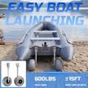 Boat Launching Balloon Wheels 12 x 7 Inch Detachable Transom Dolly for Small Boats, Stainless Steel Transom Dolly, 600lbs Capacity, 12in Inflatable Wide Tires for Sand, Durable & Versatile