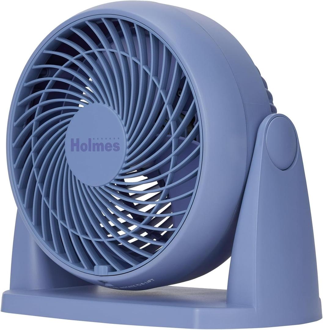 Holmes 8" Air Circulator Fan, 3 Speeds, 90° Adjustable Head Tilt, Wall Mountable, Ideal for Home, Bedroom, Kitchen or Office, Black