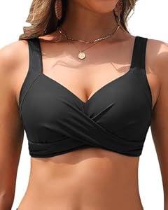 Black Women Underwire Bikini Tops - Push Up Swim Top Only Bra Padded Bathing Suit Top 2025 Swimsuit Tops XL
