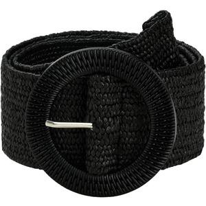 Verdusa Women's Western Belt Cowgirl Boho Straw Belts Round Buckle Elastic Waist Belt