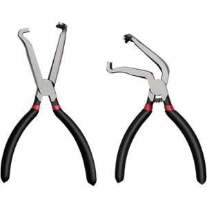 2Pcs Electrical Disconnect Pliers37960 37980 Automotive Tools Electrical Connector for Cars,Fuel Line Petrol Clip Pipe PliersDisconnect Tools for Push Tab Style Plugs (1*Red60+1*Red straight)