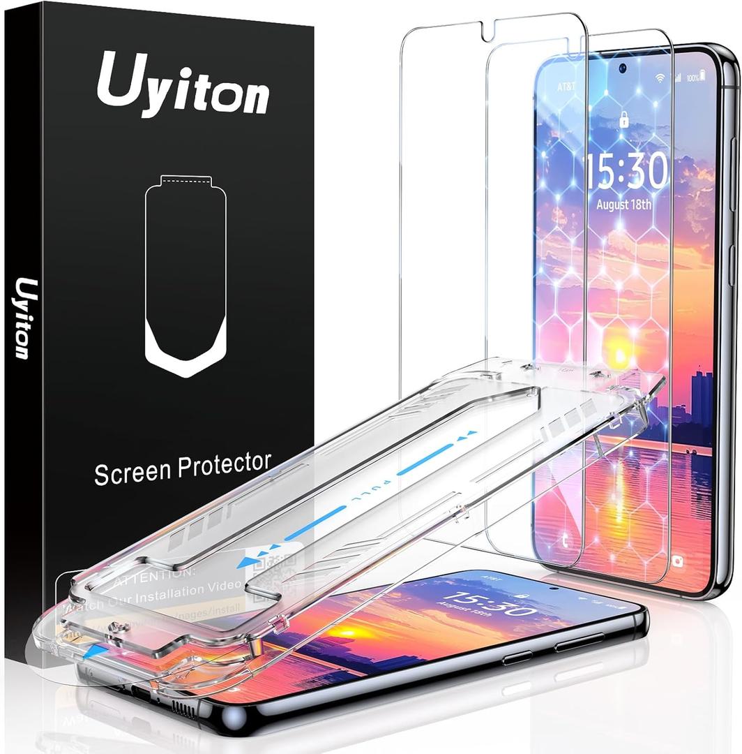 Uyiton UnBreak-Glass for Samsung Galaxy S23+ Plus Screen Protector, [Ultrasonic Fingerprint Support][Auto-Alignment Frame] Scratch-Resistant Bubble-Free S23+ Screen Protector, 2 Pack (Clear)