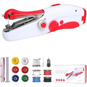 Handheld Sewing Machine, Mini Portable Electric Sewing Machine for Beginners Adult, Fast Stitch Suitable for Fabrics, Clothes, DIY Home Travel