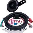 RZR Horn Kit,Universal UTV Horn Kit with Button Wire Harness,Compatible with ATV,Golf Cart,Polaris RZR Ranger,Side by Side,Club Car(Black Disc Horn Kit)