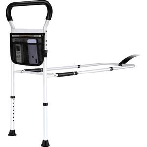 Bed Rails for Elderly Adults Safety - Adjustable Bed Assist Rail with Support Legs, Non-Slip Ergonomic Handle Bar Bed Guard Rails with Storage Bag - Fit King Queen Full Twin Beds