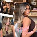 PANEWAY Hair Topper 18 Inch Body Wavy Hair Toppers for Women Natural Coverage Lightweight Comfortable Design, Adds Volume, Seamless Natural Blend - Brown Blonde with Dark Root, 18 Inch