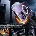 2 x TAURI 2 in 1 for iPhone 14 Pro Max Case, Compatible with MagSafe [Not-Yellowing] with Screen Protector, Military-Grade Protection, Magnetic Case for iPhone 14 Pro Max 6.7", Clear