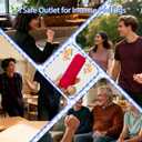 2 x 4 PCS Little Ouchies Pain Fidget Toy, Pocket Mini Pain Stim Fidget Toys for Office Workers to Stress Relief, 3D Printed Spiky Grippie Stim Keychain (Red,Orange,Yellow,Blue)