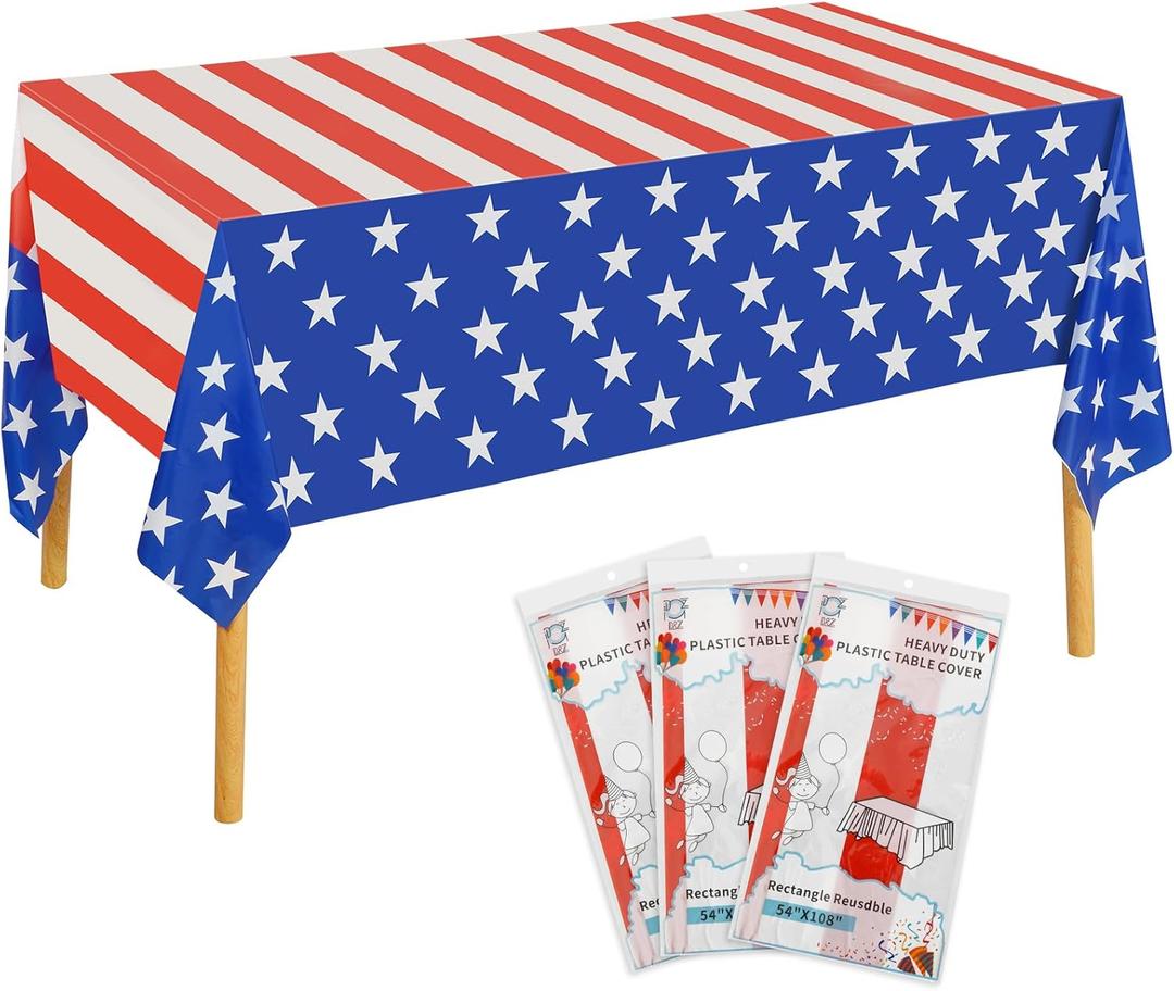3Pack 4th July Patriotic tablecloth