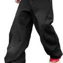 Men's Irregular Sutures Y2k Hip Hop Baggy Jeans Wide Leg Denim Pants Casual Loose Fit Trousers Streetwear (A10 Black)