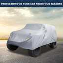 Car Cover Waterproof All Weather with Driver Door Zipper for Jeep Wrangler JK JL 2 Door 2007-2021 / Full Exterior Cover/Durable 210D Oxford Cloth / 1Pcs Gray (Silver Tone)