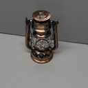 Vintage LED Hurricane Lantern, Warm White Battery Operated, Antique Metal Hanging Lantern with Dimmer Switch, 15 LEDs, 150 Lumen for Indoor or Outdoor Use (Copper)