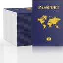 30 Pcs Kids Passport Book Blank Fake Passport Notebooks for Pretend Travel, Party Supplies, School Projects, Travel-Themed Events
