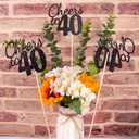 3 x Gexolenu Cheers to 40, 10 Pack Double-Sided Black Glitter 40th Birthday Centerpieces for Tables, 40th Birthday Table Toppers Party Centerpiece Sticks Party Supplies