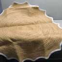 RUGSWEAVE Jute Braided Area Rug - 4'x4' Round Vintage Farmhouse Rug, Handmade Circle Boho Area Rug for Living Room, Bedroom, Natural x White Trim