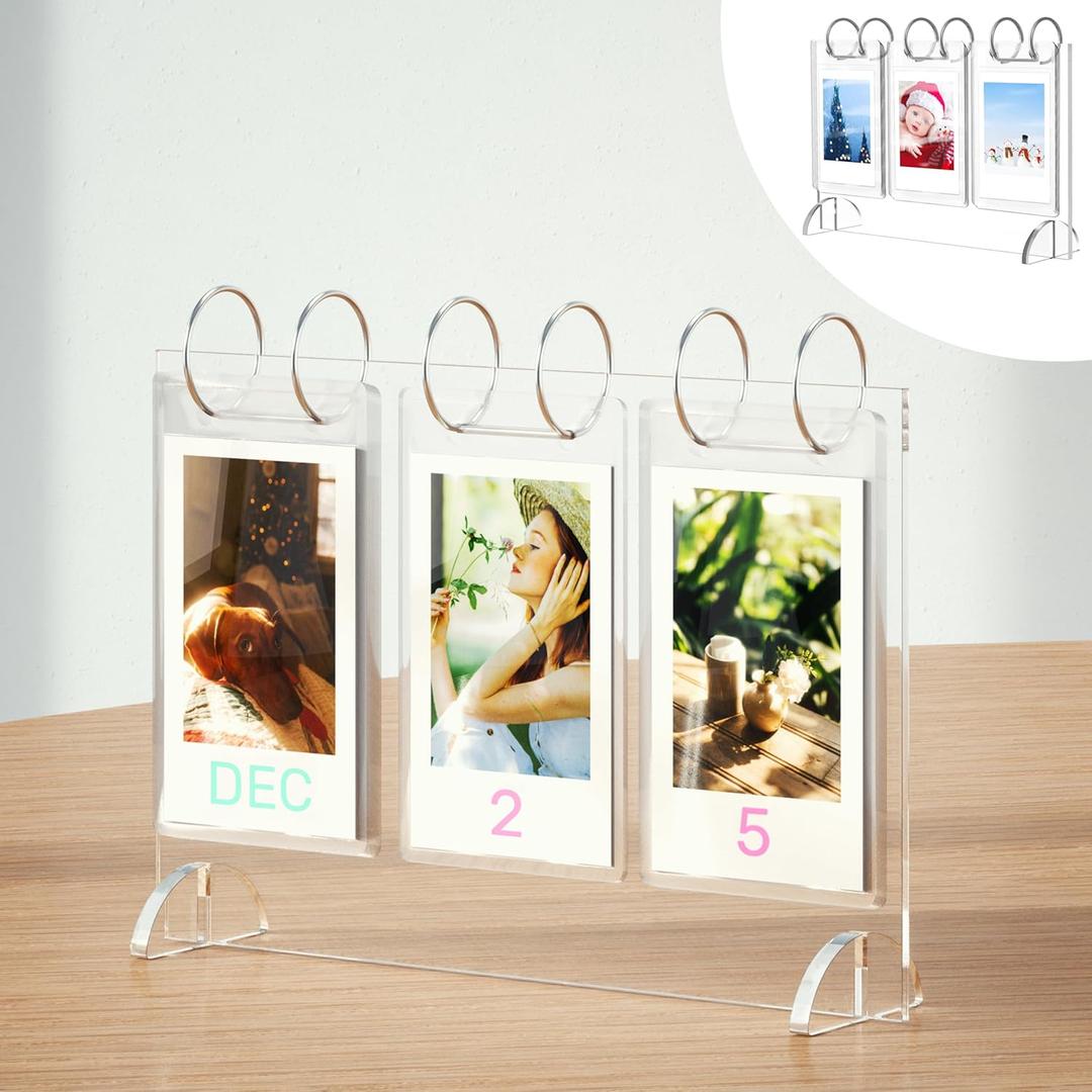 WINKINE Instax Mini Frames, Polaroid Frame for Fujifilm Instax Mini Film, Mini Calendar Photo Album with Date Fit 26 Pockets/52 Photo Display, Polaroid Picture Frame, Small Picture Frames 2x3
