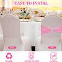 VitalCozy 100 Pcs Spandex Chair Sashes with Crown Buckle Slider Stretch Chair Bands Cover Ties for Wedding, Banquet, Gala, Corporate Event, Birthday Party, Baby Shower(Pink)