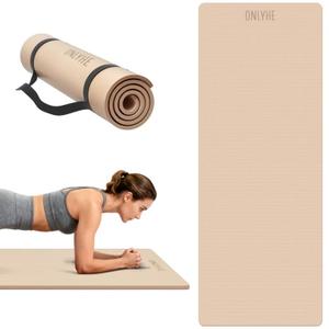 Yoga Mat Extra thick 8mm Exercise mat, Soft Lightweight TPE Fitness Mat with strap, High Elasticity, Anti-fatigue,non-slip mat for Women, Yoga, Camping, Travel, Gym & Outdoor | 72"L x 0.32"Th (Milk coffee, Widen(27.5 inch width))