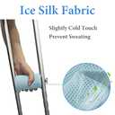 SPRING SEAON Crutches Padding Waffle Pattern Universal Crutch Pads for Armpits and Hand Grips Pads for Crutches Underarm Crutch Cushions Crutch Covers Pillows Crutch Accessories Moisture Absorption (Light Blue)