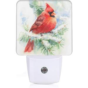 YASHILAIYA Bird Cardinal Night Light,Night Lights Plug into Wall LED Dusk to Dawn Light Sensors Indoor Home Decor Winter Christmas NightLights for Bedroom Stairs Kitchen Hallway for Girls Women