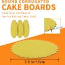 120 Pack 6 Inch Disposable Gold Cake Boards, Round Cake Circle Base Boards, Cake Plate Scalloped Bases Coated Cake Boards Circle Cake Trays for Cake Dessert Party Supplies