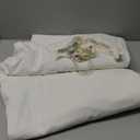 MooMee Bedding Duvet Cover Set 100% Washed Cotton Linen Like Textured Breathable Durable Soft Comfy (Solid Off White, Twin 68"x90")