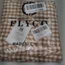 Flygo Women's Gingham Pants Y2K Cotton Wide Leg Ruffle Hem Lounge Pants Plaid Elastic Waisted Trouser with Pockets (Brown, M)