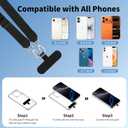CACOE Multifunctional Cell Phone Lanyard - 3-in-1 Detachable Adjustable Crossbody Strap & Neck Lanyard & Wrist Lanyard for Men & Women with 2 Patches for Most Smartphones, Travel Essential(Black)