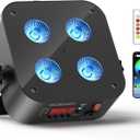 Mini Rechargeable Par Lights, 4 * 18W RGBWA UV 6 in 1 Battery Powered Upights, APP & Wireless DMX Control Stage Lights, Uplighting for Wedding Birthday Party Festival