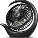 Viniper 8.7 inch Portable Rechargeable Fan, Small Table Fan : 180 Rotation and 3 Speeds Strong Wind Quiet Desk Fan, Long Working Hours for Home Outdoor (Black, Light Black Blade)