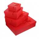 4Pcs Gift Packing Box with Smooth Edges for Storage Red Paper Boxes 11x3.5x8inch , 9.5x3 x6.5 inch, 6x 3x6 inch, 5.5x3x4
