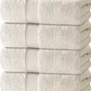 White Classic Luxury Bath Towels Set of 4 Large - 700 GSM Cotton Ultra Soft Bath Towels 27x54 | Highly Absorbent and Quick Dry | Hotel Towels for Bathroom Luxury, Plush Shower Towels, Ivory