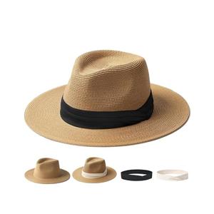 FURTALK Panama Hat Sun Hats for Women Men Wide Brim Fedora Straw Beach Hat UV UPF 80+.M
