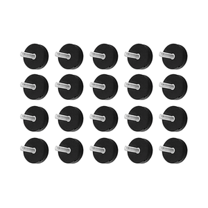 20 PCS 0.87in Neodymium Magnets Rubber with M4 Male Thread Stud, 3.5kg/7.7lbs. TPE Rubber Wrapped Magnetic Fixing Base Anti Scratch For Connecting Tools, Suspensions, LED Lighting, Signals