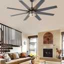 65" Ceiling Fans with Lights and Remote, Farmhouse Ceiling Fan with Light, Large