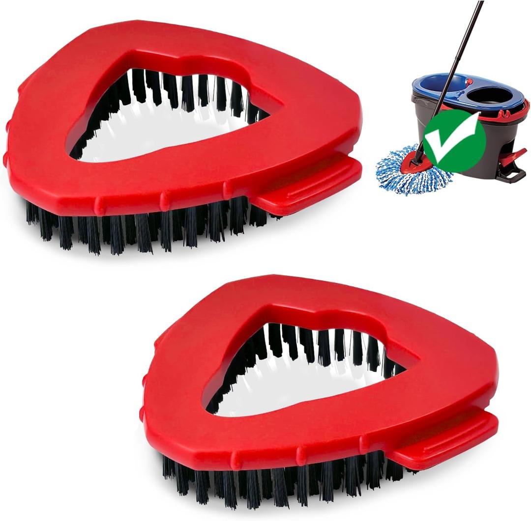Oceda Scrubber Mop Head, Compatible with RinseClean 2-Tank System, 2 pcs Scrub Brush, Floor Scrubber Hard Bristle Cleaning Brush for Bathroom, Kitchen, Tub, Floor and Tile