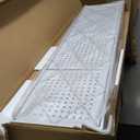 5 Tier Folding Shelf with Wheels, Metal Steel Collapsible Shelves, No Assembly Portable Shelves Organizer Rack, Rolling Standing Utility Rack for Kitchen, Pantry, Office, White