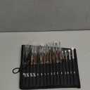 Nicpro 16 PCS Kolinsky Sable Miniature Paint Brushes Dry Brush, Professional Model Paint Brush Set with Cloth Roll, Fine Detail Artist Brush Set for Miniatures, Acrylic & Figures, Model, Watercolor