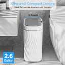 steo spce Automatic Motion Sensor Bathroom Small Trash Can with Lid, 2.6 Gallon Touchless Slim Garbage Can, Smart Waterproof Trash Bin for Bedroom, Restroom, Living Room, Office